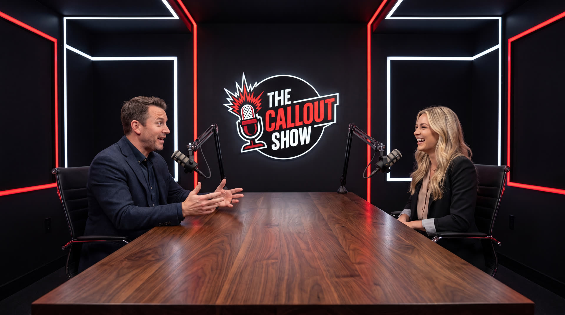 The Callout Show — two guests with opposing views debate face to face across the studio table